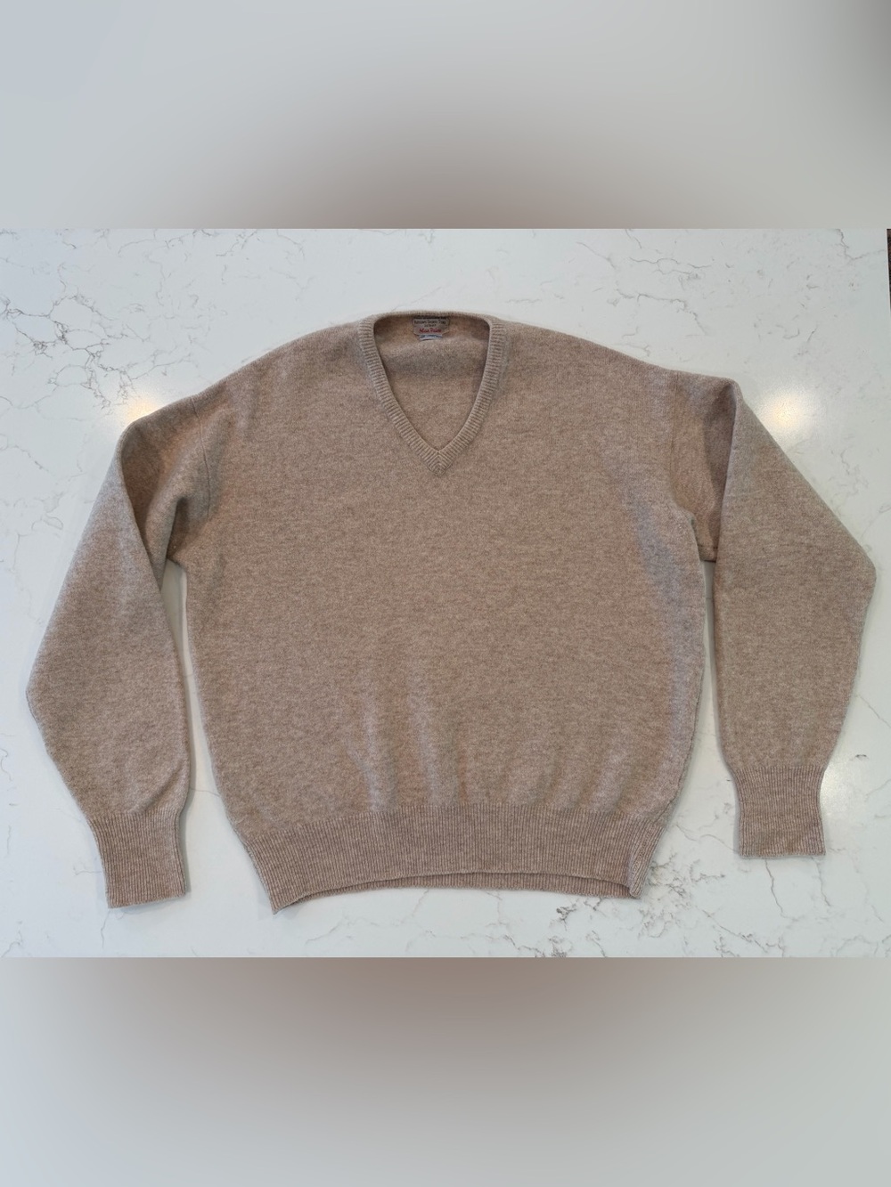 Lambswool Alan Paine Men’s Sweater — Neutral Tan